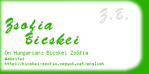 zsofia bicskei business card