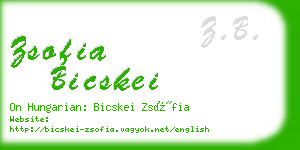 zsofia bicskei business card